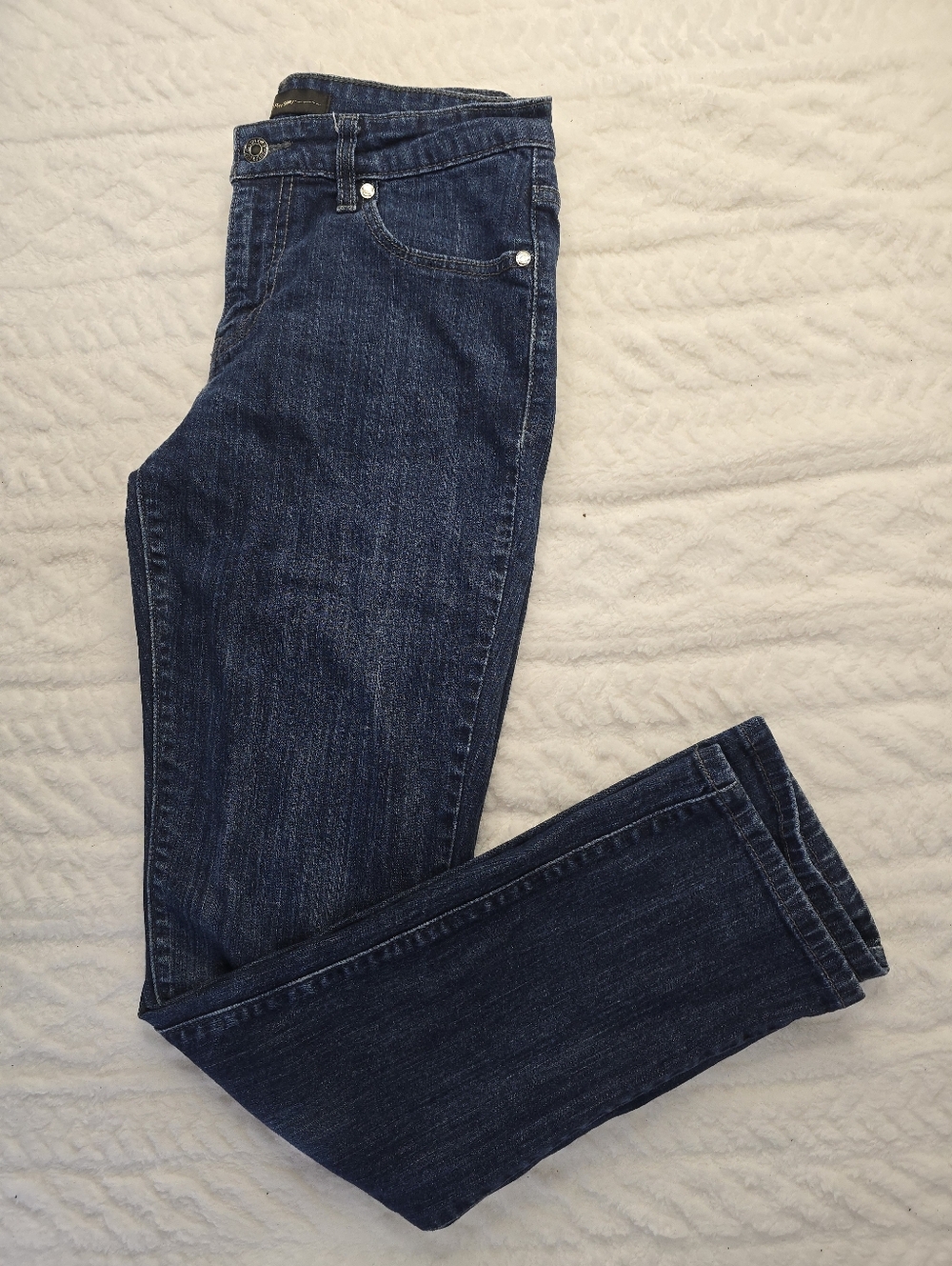 Levi's Mid Rise Skinny Jeans Dark Wash Embroidered Pocket Stretch Denim 29x32